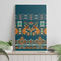 Dark Cyan Blue Batik Papua-inspired Pattern Canvas Wall Art LT9 - Polynesian Pride