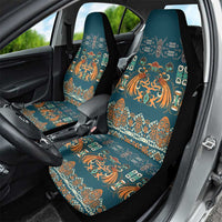 Dark Cyan Blue Batik Papua-inspired Pattern Car Seat Cover - Polynesian Pride