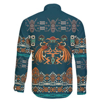 Dark Cyan Blue Batik Papua-inspired Pattern Family Matching Puletasi and Hawaiian Shirt LT9 - Polynesian Pride