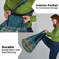 Dark Cyan Blue Batik Papua-inspired Pattern Grocery Bag LT9 - Polynesian Pride