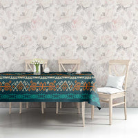 Dark Cyan Blue Batik Papua-inspired Pattern Tablecloth LT9 - Polynesian Pride