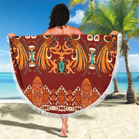 Oxblood Batik Papua-inspired Pattern Beach Blanket LT9 - Polynesian Pride