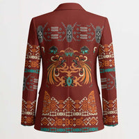 Oxblood Batik Papua-inspired Pattern Blazer - Polynesian Pride