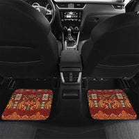Oxblood Batik Papua-inspired Pattern Car Mats LT9 Set 2pcs - Back Red - Polynesian Pride
