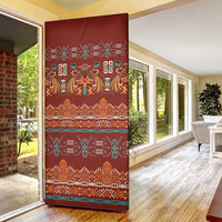 Oxblood Batik Papua-inspired Pattern Door Cover LT9 - Polynesian Pride