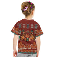 Oxblood Batik Papua-inspired Pattern Kid T Shirt - Polynesian Pride