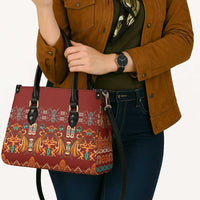 Oxblood Batik Papua-inspired Pattern Leather Bag LT9 - Polynesian Pride