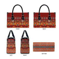 Oxblood Batik Papua-inspired Pattern Leather Bag LT9 - Polynesian Pride