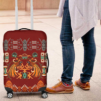 Oxblood Batik Papua-inspired Pattern Luggage Cover LT9 Red - Polynesian Pride