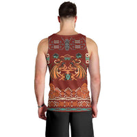 Oxblood Batik Papua-inspired Pattern Men Tank Top LT9 - Polynesian Pride