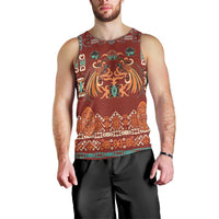 Oxblood Batik Papua-inspired Pattern Men Tank Top LT9 - Polynesian Pride