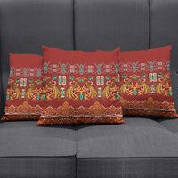 Oxblood Batik Papua-inspired Pattern Pillow Cover - Polynesian Pride