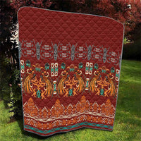 Oxblood Batik Papua-inspired Pattern Quilt - Polynesian Pride