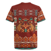 Oxblood Batik Papua-inspired Pattern Rugby Jersey LT9 - Polynesian Pride