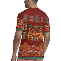 Oxblood Batik Papua-inspired Pattern Rugby Jersey LT9 - Polynesian Pride