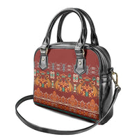 Oxblood Batik Papua-inspired Pattern Shoulder Handbag - Polynesian Pride