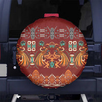 Oxblood Batik Papua-inspired Pattern Spare Tire Cover - Polynesian Pride