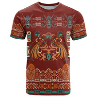 Oxblood Batik Papua-inspired Pattern T Shirt LT9 Red - Polynesian Pride