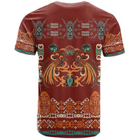 Oxblood Batik Papua-inspired Pattern T Shirt LT9 - Polynesian Pride