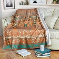 Terracotta Batik Papua-inspired Pattern Blanket LT9 Gold - Polynesian Pride