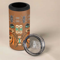 Terracotta Batik Papua-inspired Pattern 4 in 1 Can Cooler Tumbler LT9 - Polynesian Pride