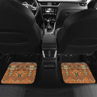 Terracotta Batik Papua-inspired Pattern Car Mats LT9 Set 2pcs - Back Gold - Polynesian Pride