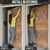 Terracotta Batik Papua-inspired Pattern Door Cover LT9 - Polynesian Pride