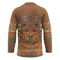 Terracotta Batik Papua-inspired Pattern Hockey Jersey LT9 - Polynesian Pride