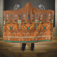 Terracotta Batik Papua-inspired Pattern Hooded Blanket - Polynesian Pride