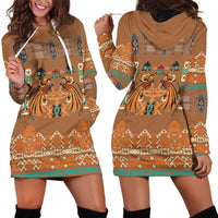 Terracotta Batik Papua-inspired Pattern Hoodie Dress LT9 - Polynesian Pride
