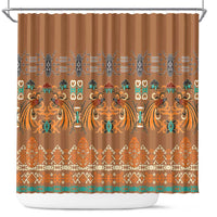 Terracotta Batik Papua-inspired Pattern Shower Curtain - Polynesian Pride