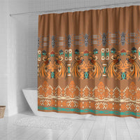 Terracotta Batik Papua-inspired Pattern Shower Curtain - Polynesian Pride