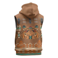Terracotta Batik Papua-inspired Pattern Sleeveless Zip Hoodie LT9 - Polynesian Pride