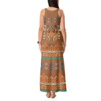 Terracotta Batik Papua-inspired Pattern Tank Maxi Dress LT9 - Polynesian Pride