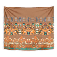 Terracotta Batik Papua-inspired Pattern Tapestry - Polynesian Pride