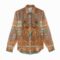 Terracotta Batik Papua-inspired Pattern Women Casual Shirt - Polynesian Pride