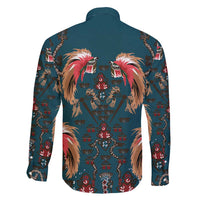 Dark Cyan Blue Bird of Batik Papua Family Matching Mermaid Dress and Hawaiian Shirt Exotic Natural Wealth of Papua - Polynesian Pride