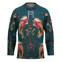 Dark Cyan Blue Bird of Batik Papua Hockey Jersey Exotic Natural Wealth of Papua - Polynesian Pride