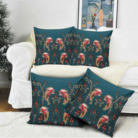 Dark Cyan Blue Bird of Batik Papua Pillow Cover Exotic Natural Wealth of Papua - Polynesian Pride