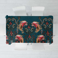 Dark Cyan Blue Bird of Batik Papua Tablecloth Exotic Natural Wealth of Papua LT9 Blue - Polynesian Pride