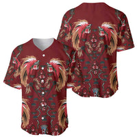 Oxblood Bird of Batik Papua Baseball Jersey Exotic Natural Wealth of Papua - Polynesian Pride