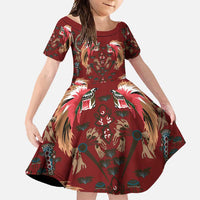 Oxblood Bird of Batik Papua Family Matching Mermaid Dress and Hawaiian Shirt Exotic Natural Wealth of Papua - Polynesian Pride
