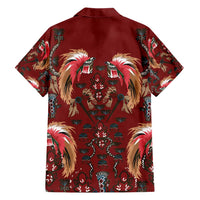 Oxblood Bird of Batik Papua Family Matching Short Sleeve Bodycon Dress and Hawaiian Shirt Exotic Natural Wealth of Papua - Polynesian Pride