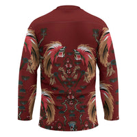 Oxblood Bird of Batik Papua Hockey Jersey Exotic Natural Wealth of Papua - Polynesian Pride