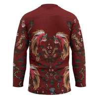 Oxblood Bird of Batik Papua Hockey Jersey Exotic Natural Wealth of Papua - Polynesian Pride
