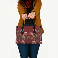Oxblood Bird of Batik Papua Leather Bag Exotic Natural Wealth of Papua LT9 Red - Polynesian Pride