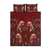 Oxblood Bird of Batik Papua Quilt Bed Set Exotic Natural Wealth of Papua - Polynesian Pride