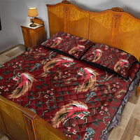 Oxblood Bird of Batik Papua Quilt Bed Set Exotic Natural Wealth of Papua - Polynesian Pride