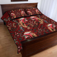 Oxblood Bird of Batik Papua Quilt Bed Set Exotic Natural Wealth of Papua - Polynesian Pride