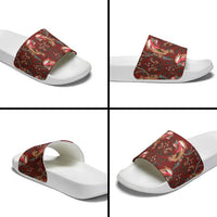Oxblood Bird of Batik Papua Slide Sandals Exotic Natural Wealth of Papua - Polynesian Pride